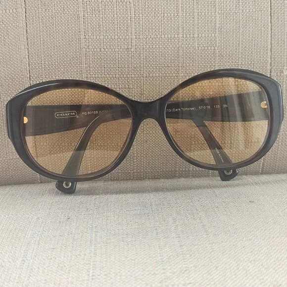 Coach Women Sunglasses Yellow Tone Lenses HC8010 PAYTON Dark Tortoise Eye Wear Coach Women Sunglasses Yellow Tone Lenses HC8010 PAYTON Dark  main image 3